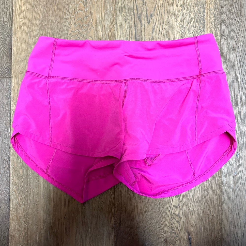 Lululemon pink speed up shorts